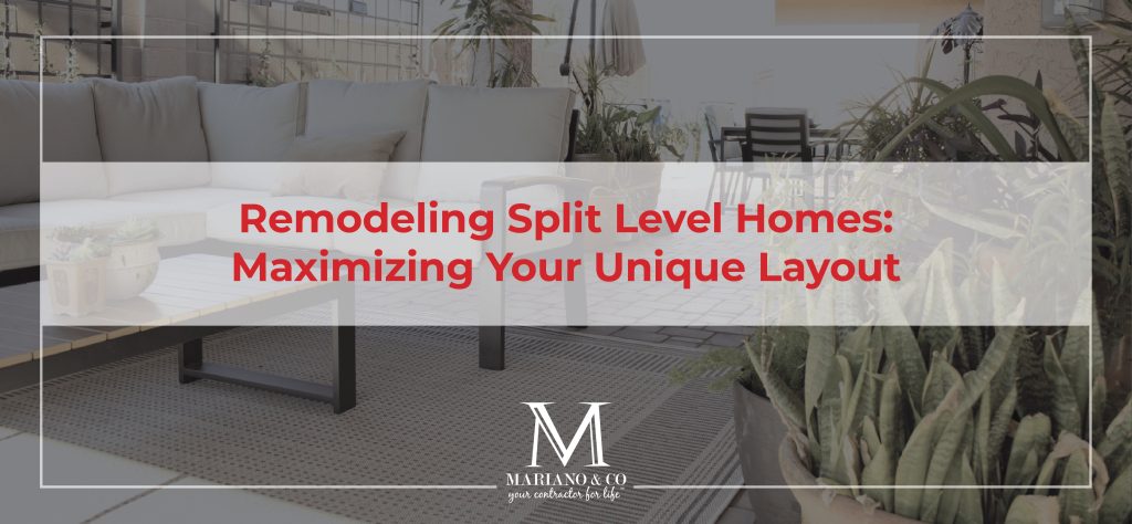 A remodeled split level home interior with connected living levels